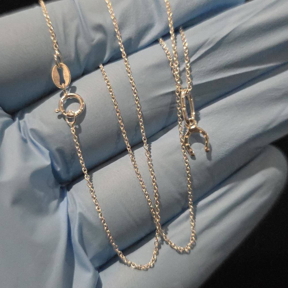 Italian 925 Sterling Silver Dainty Horseshoe w/ Rhodium Plated Silver Necklace